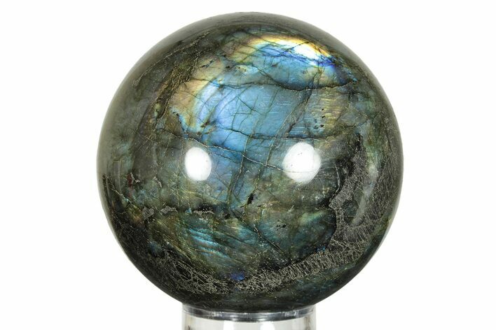 Flashy, Polished Labradorite Sphere - Great Color Play #227309